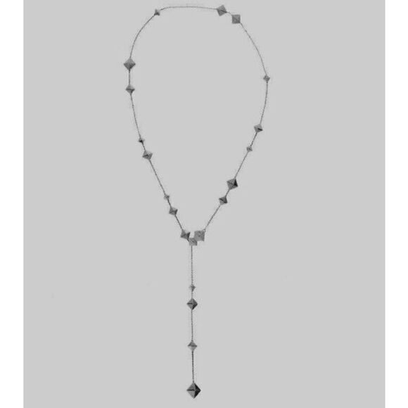 CHIMENTO 18K  Armillas Pyramis Necklace in White Gold with A 0.01ct Diamond - Picture 4 of 7